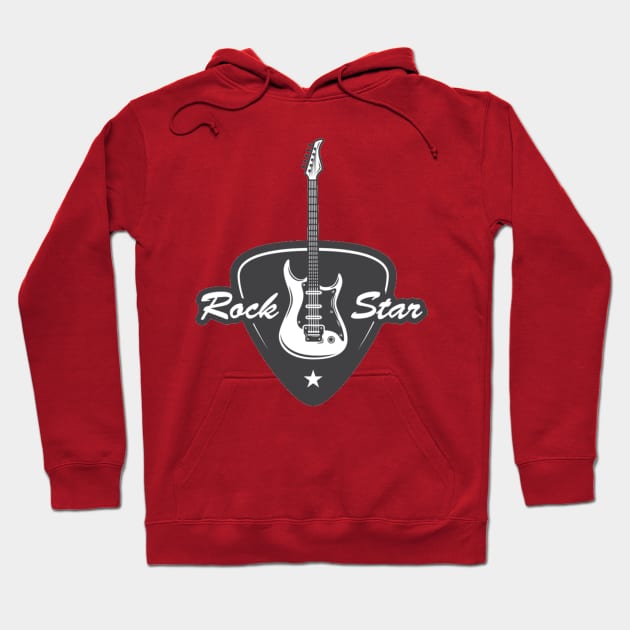 Rock Star  Guitar Hoodie by Merilinwitch